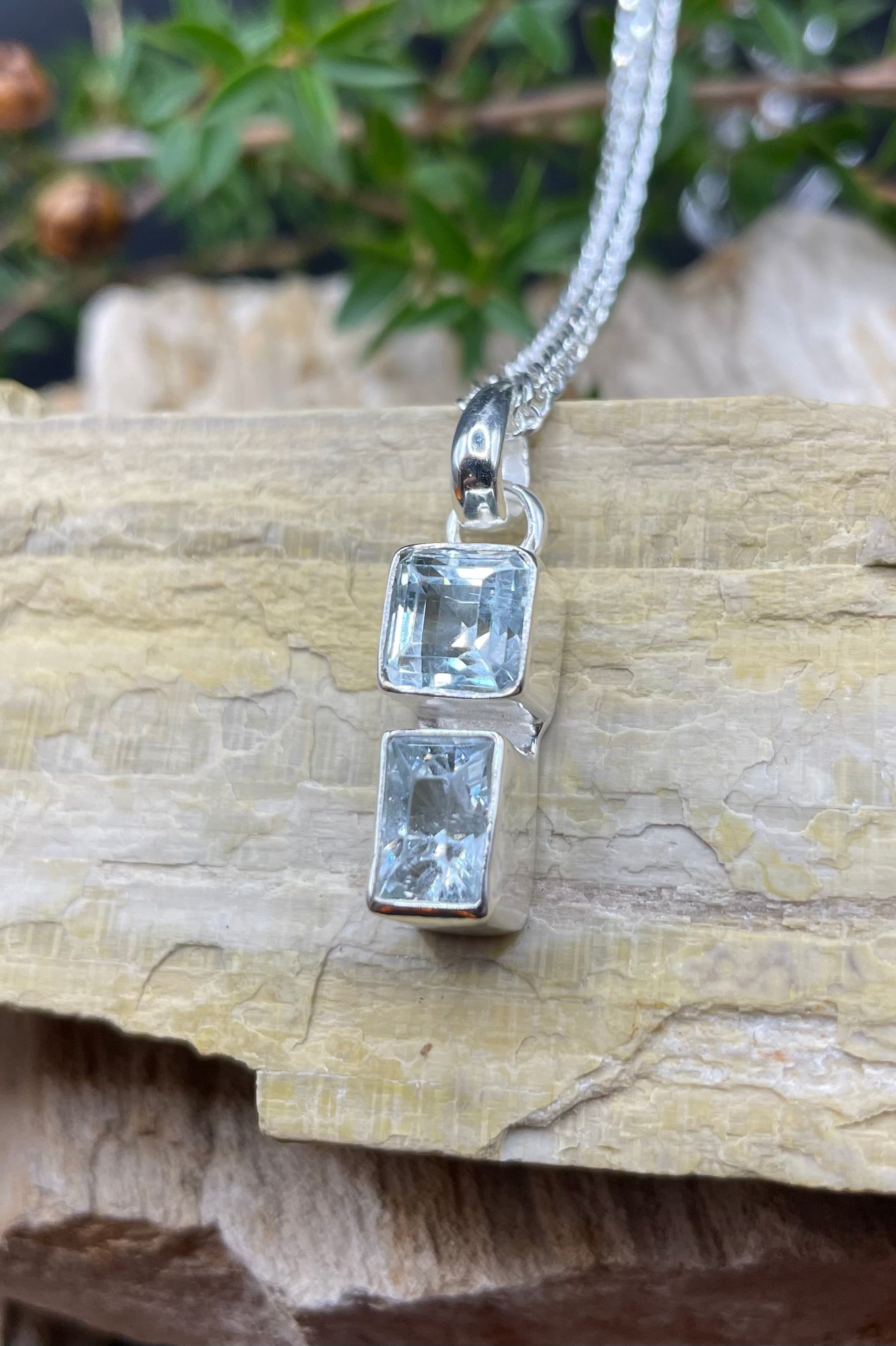 "Derby Diamonds" Blue Topaz Gemstone Pendant