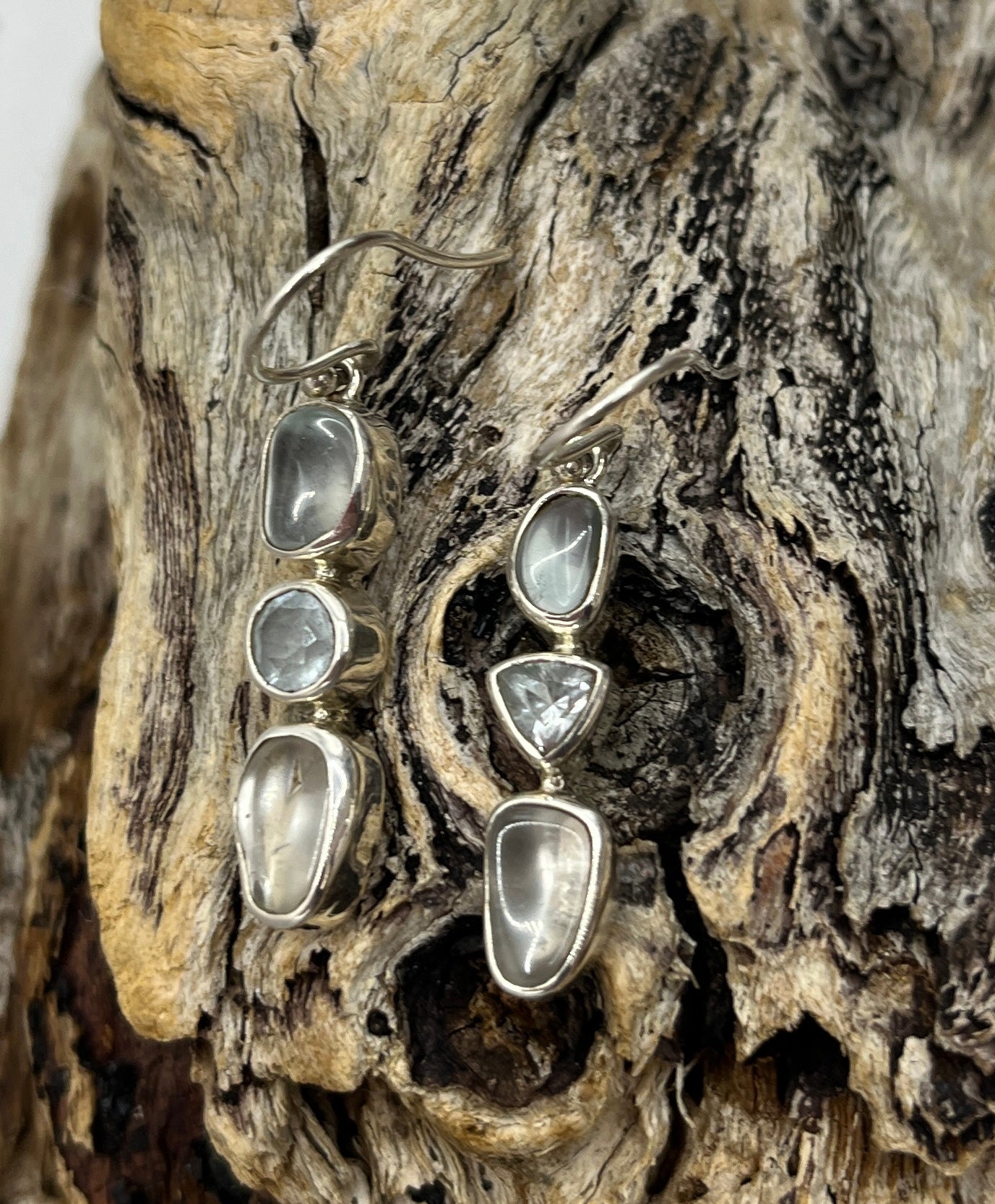 Silver Moon Topaz Earrings