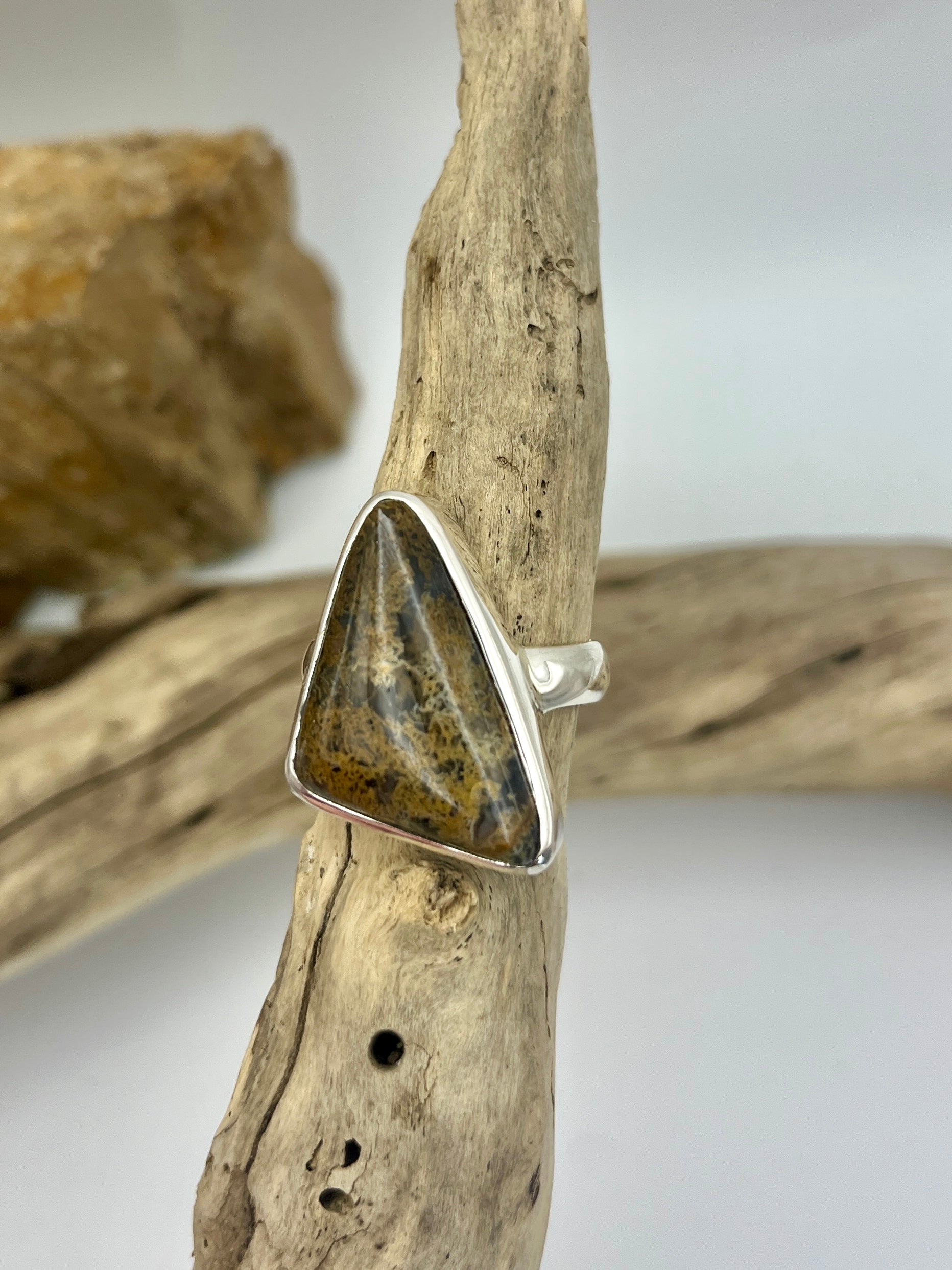 Moss Agate Gemstone Ring