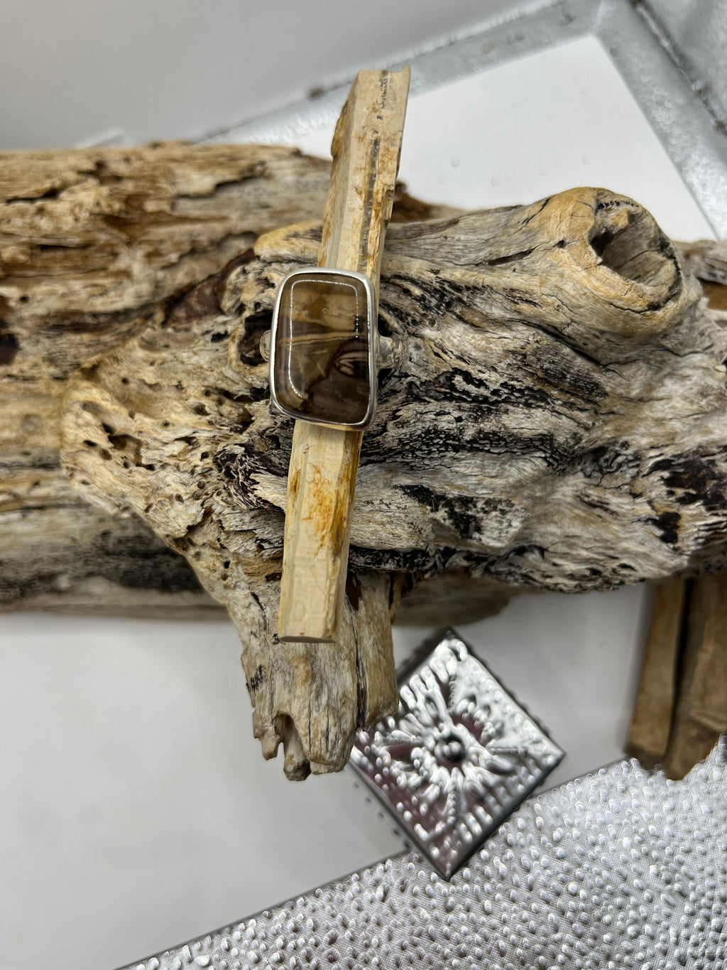Earthly Petrified Wood Ring