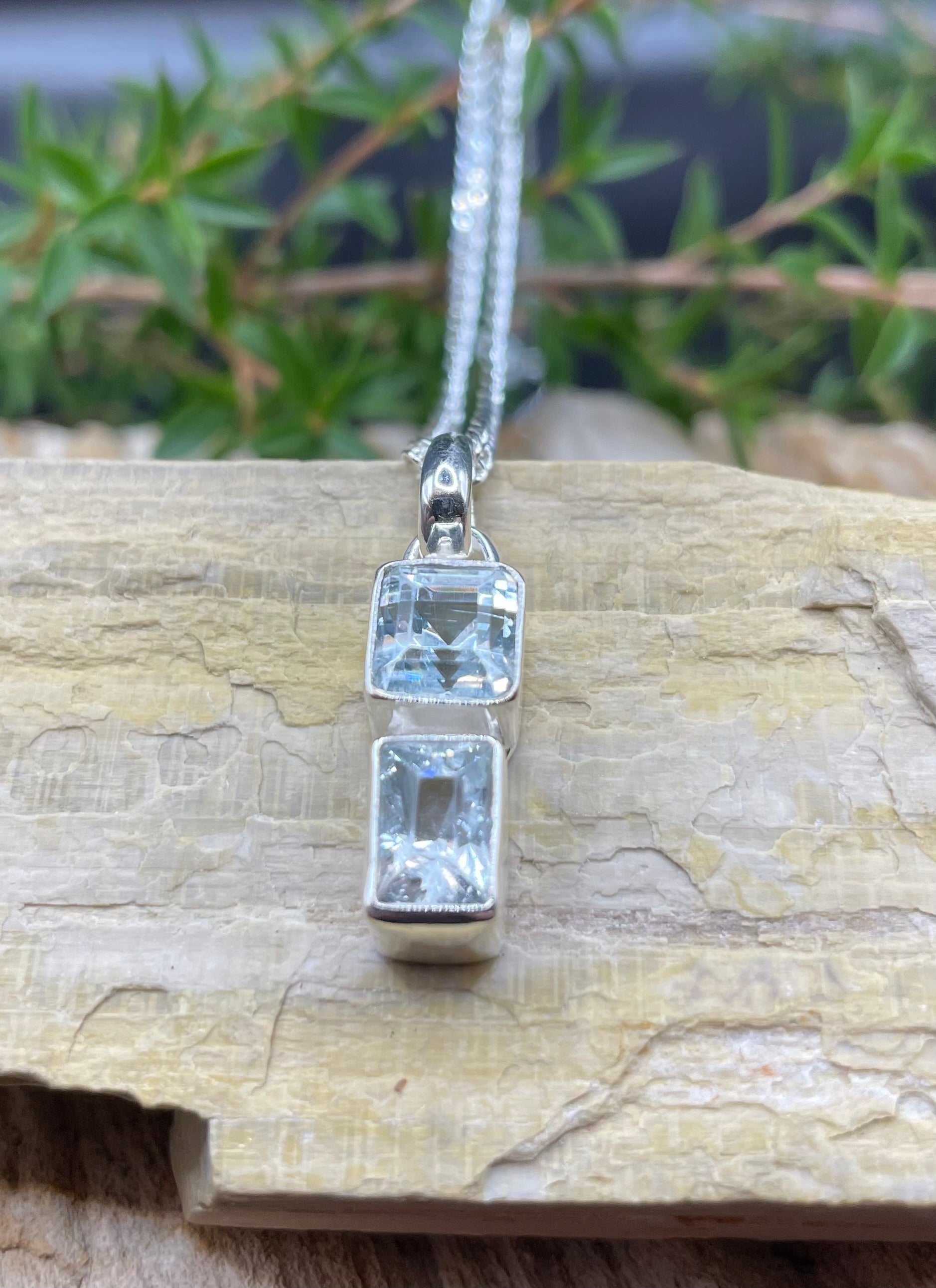 "Derby Diamonds" Blue Topaz Gemstone Pendant