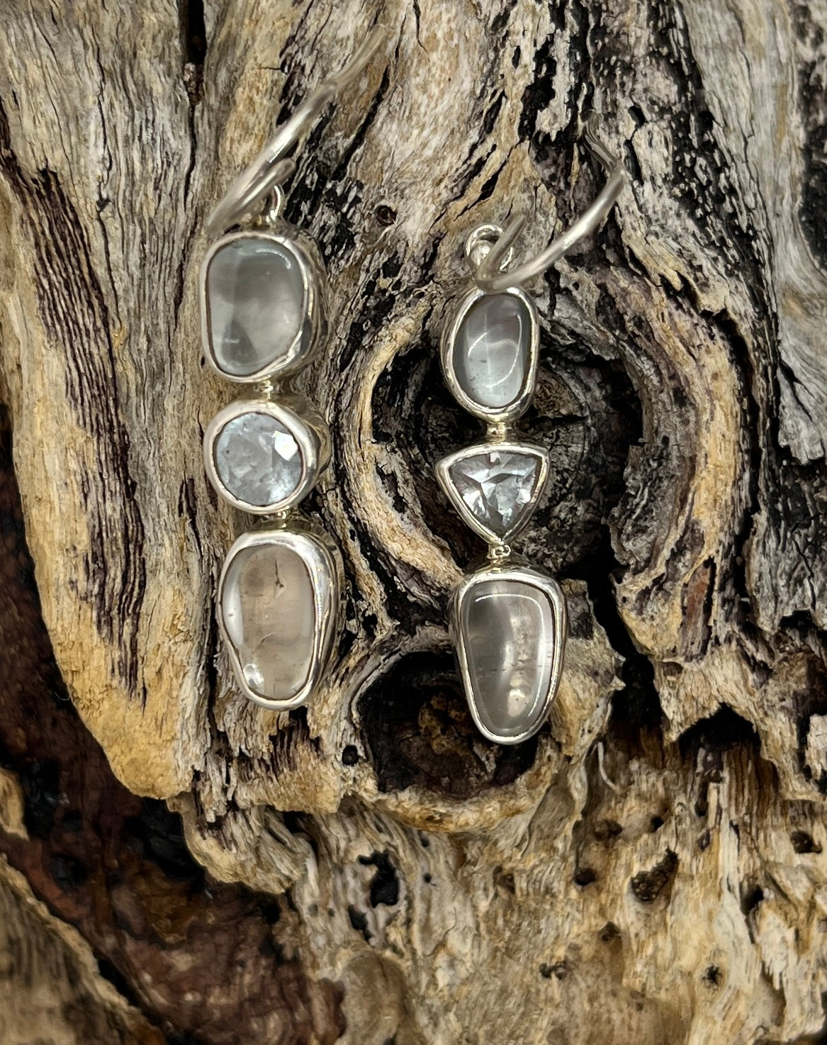 Silver Moon Topaz Earrings