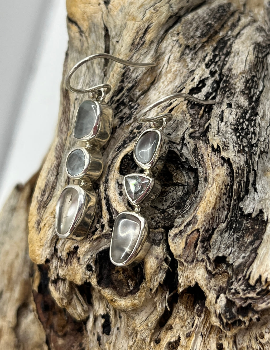 Silver Moon Topaz Earrings