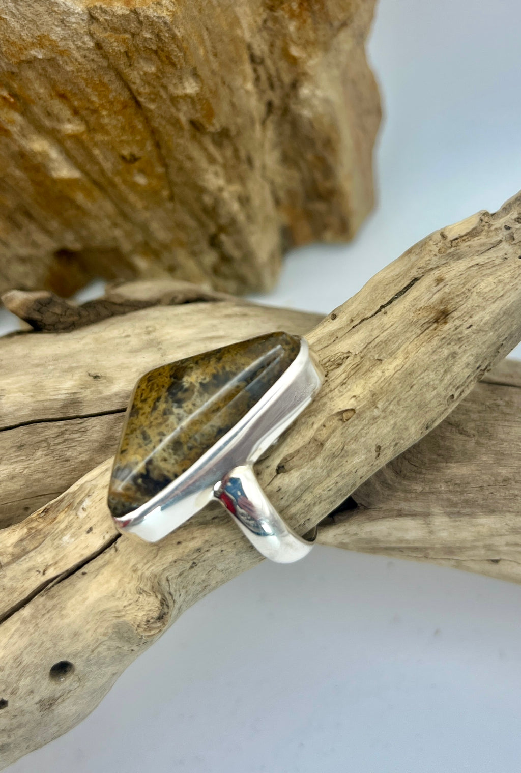 Moss Agate Gemstone Ring