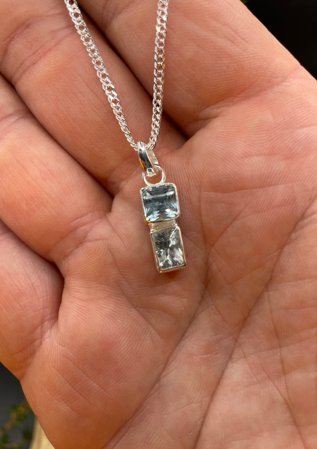 "Derby Diamonds" Blue Topaz Gemstone Pendant