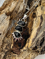Spinel Prickles Three Stone Necklace