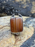 Tasmanian Devil Waterline Agate Ring