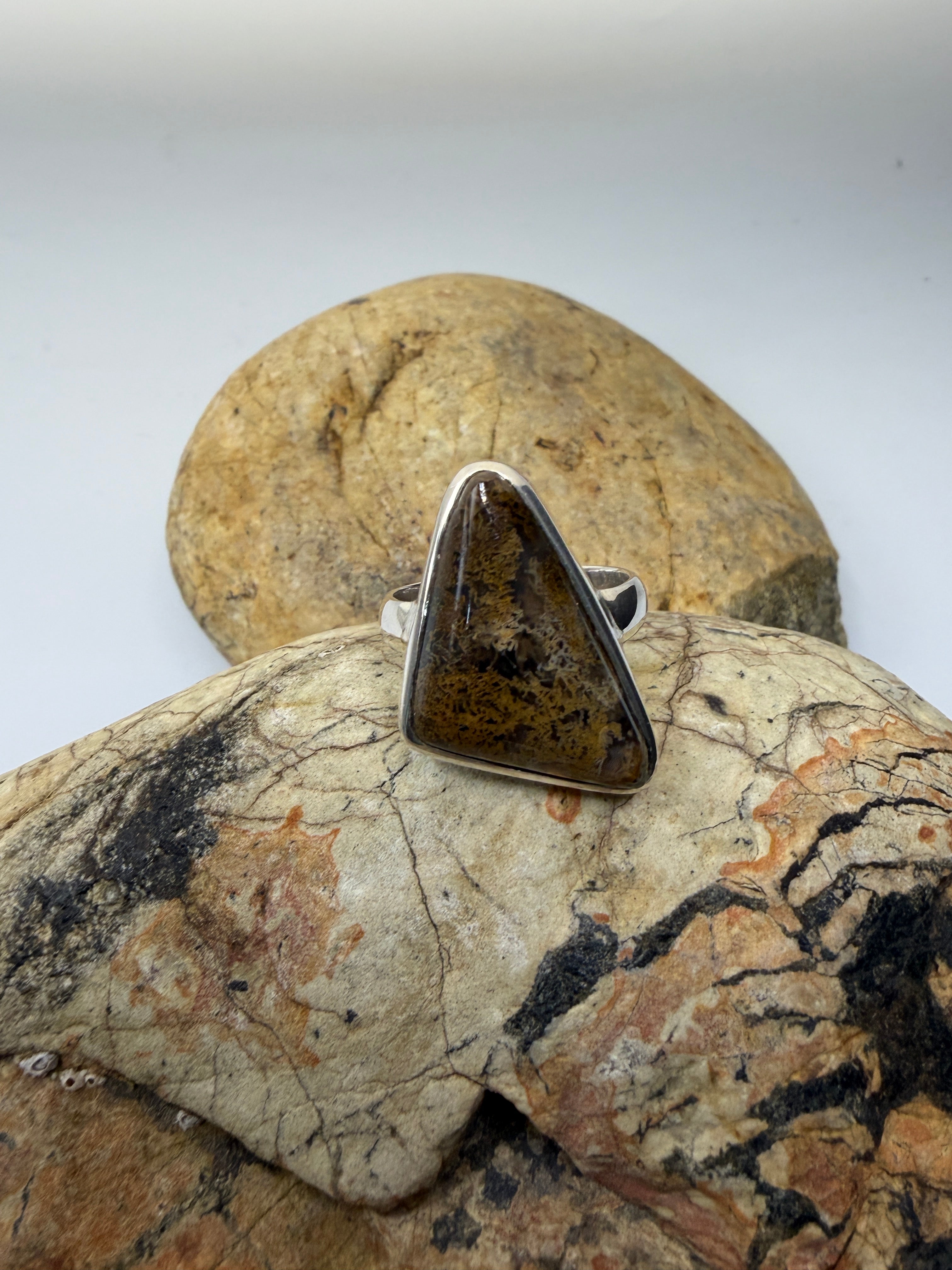 Lune River Moss Agate Stone Ring