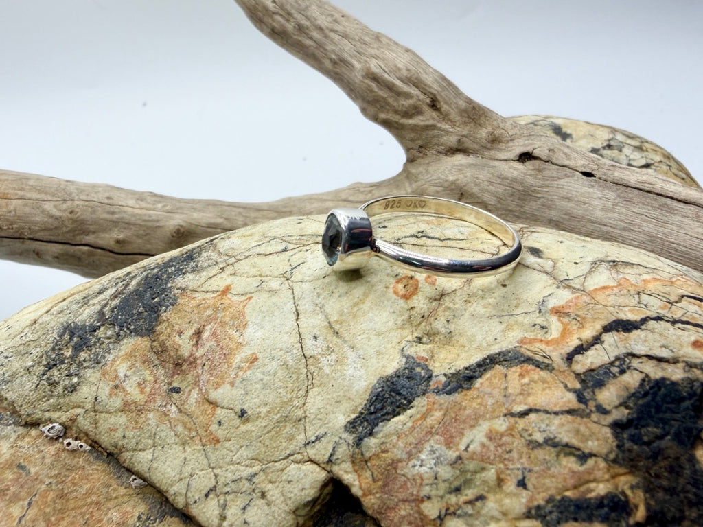 Derby Diamond (Tasmanian Topaz) Oval Silver Ring