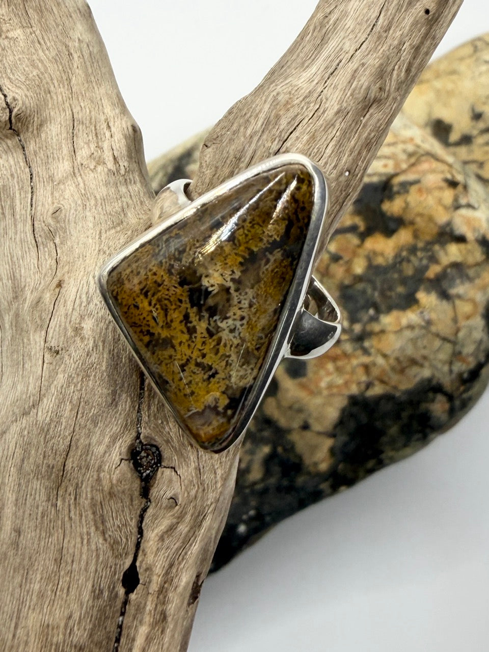 Lune River Moss Agate Stone Ring