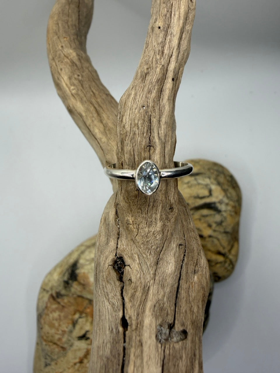 Tasmanian Topaz Marquise Cut Silver Ring