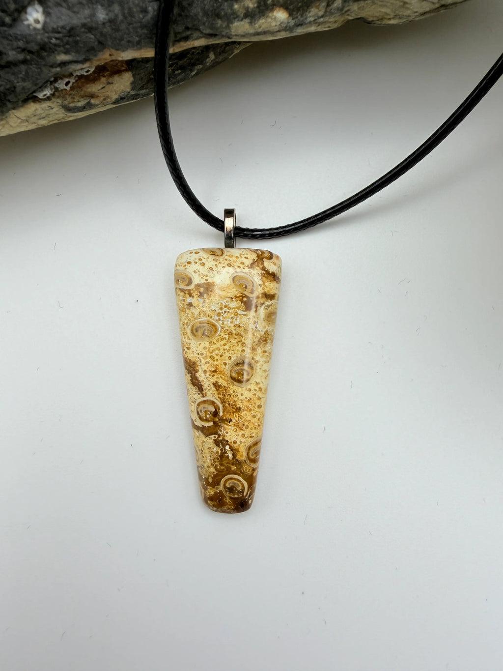 Lune River Petrified Fern "Eyes" Necklace