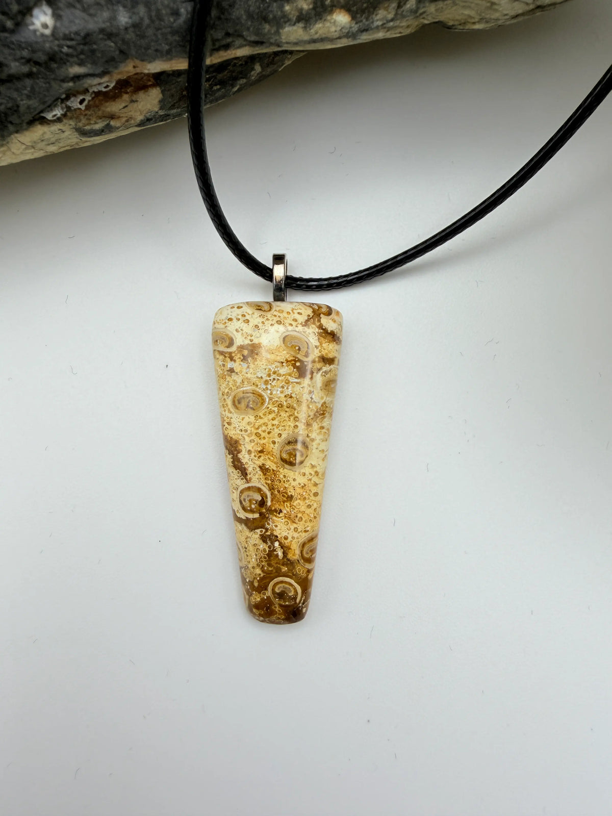 Lune River Petrified Fern "Eyes" Necklace
