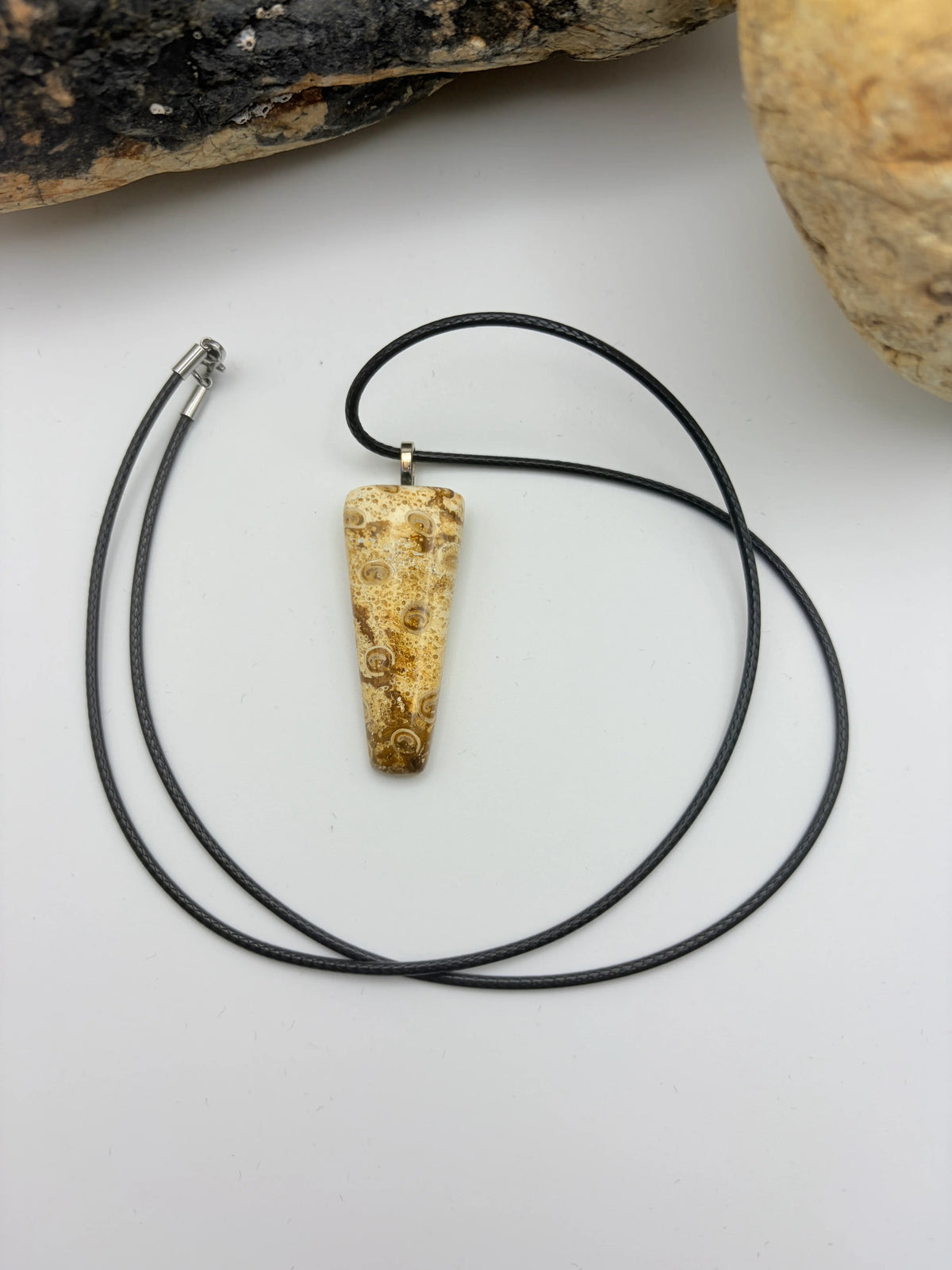 Lune River Petrified Fern "Eyes" Necklace