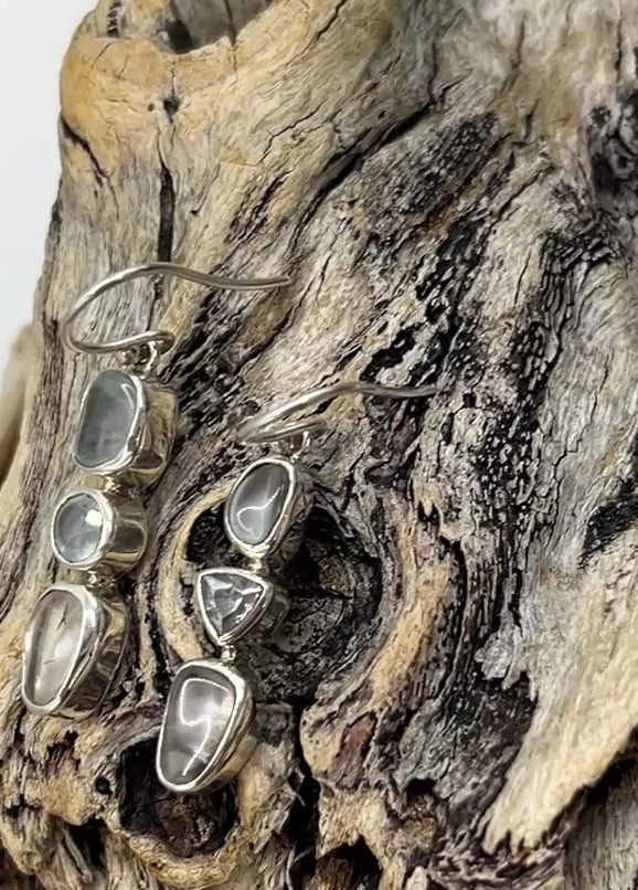 Silver Moon Topaz Earrings