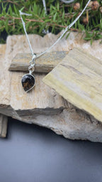 Tasmanian Smoky Quartz + Zircon Pendant